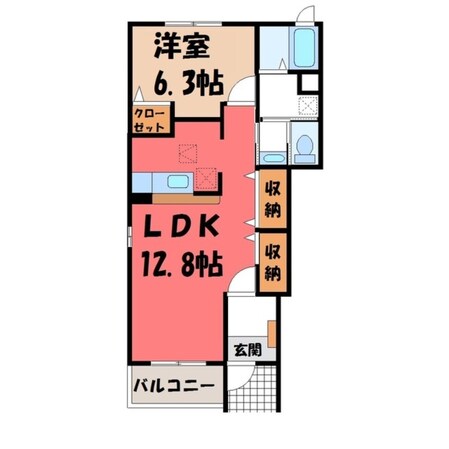 氏家駅 徒歩43分 1階の物件間取画像